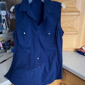 Sleeveless Navy Blue Women's Top